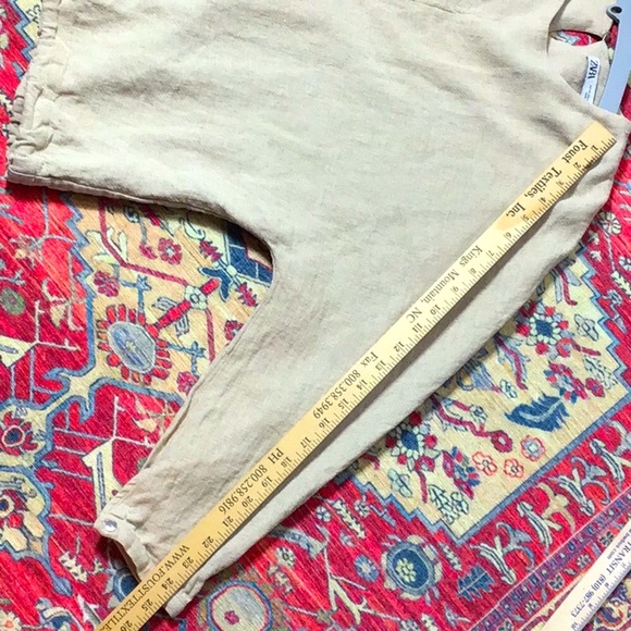 🌾 ZARA Natural Soft Linen Blend Seamless Dolmen Sleeve Drawstring Drop Waist - Picture 8 of 9